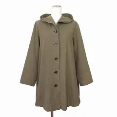 サマンサモスモス SM2 コート ロング フード コットンリネン M カーキ