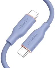 Anker PowerLine III Flow USB-C & USB-C ケーブル 絡まない USB PD対応 シリコン素材採用100W Galaxy iPad Pro/Air MacBook Pro/Air 各種対応 (0.9m ラベンダーグレー)