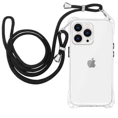 iPhone 12Pro ケース クリア ショルダー スマホケース アイフォン 12pro ケース ストラップ付き 肩掛け 斜めがけ 首掛け 紐付き カバー 透明 耐衝撃 薄型 軽量 TPU バンパー iphone 12pro 6.1インチ用 携帯ケース  1