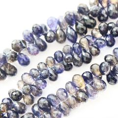 2粒 LLサイズ 大粒 12.0-14.5×7.5-8.0mm 宝石質 マダガスカル産 アイオライト ドロップカット アクセサリーパーツ 手芸 ハンドメイド
