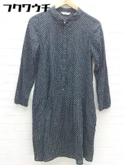 ◇ ◎ chambre de charme ドット 水玉 長袖 膝丈 ワンピース ブラック系 ホワイト レディース 【中古】 【1002802439100】のサムネイル
