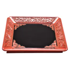 尾崎吉蔵 推朱牡丹唐草文 棗 共箱 美品 レア