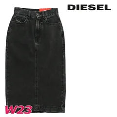 新品・未使用 ディーゼル DIESEL [W23] ブラックデニムペンシルスカート レディース ヴィンテージウォッシュ加工 膝下丈 ミディ丈 DE-RONNY