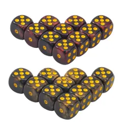 【数量限定】サイコロ 多面体ダイス 20個 多面体ダイス D6 ダイス 6面ダイス 16mm 卓上ゲーム ボードゲーム カードゲーム 複数のゲームから選択可能 (ブラック ゴールド、レッド ブラック)