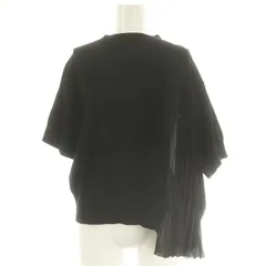 サカイ sacai Fabric Combo Knit Pullover プルオーバー ニット カットソー 五分袖 プリーツ 2 黒 ブラック /DO ■OSのサムネイル