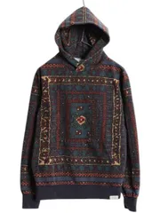 【お得なクーポン配布中!】 デニム&サプライ ラルフローレン キリム 総柄 スウェット フード パーカー メンズ レディース S 古着 ポロ トレーナー プルオーバー キルム