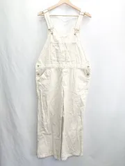 ◇ Θ w closet ダブルクローゼット デニム生地 サロペット サイズＦ オフホワイト レディース E  【1502060021067】