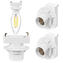 【特価商品】電球ソケット ランプソケット、工事不要 取り付け簡単、天井照明 照明器具の取り付けには必須な材料です Aiwode角型引掛けランプソケットE17口金、引掛シーリング用 PSE認証 （白い3個入り）