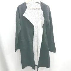 ◇ ⊇ EGOIST エゴイスト 長袖 ロングニットコート サイズF ブラック レディース E  【1410100006908】