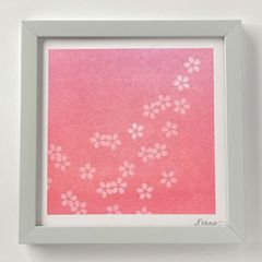 桜のパステルアート ピンク 木枠の額 』 パステルアート原画