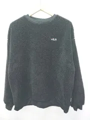 ■ ⊆ FILA フィラ ボア 長袖 トレーナー サイズF ブラック レディース E  【1506180009912】