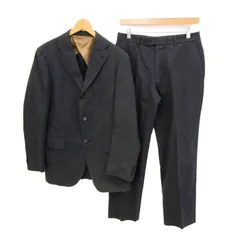 ニジュウサンクオム スーツ セットアップ 上下セット ストライプ柄 コットン メンズ 46サイズ ダークグレー 23区HOMME 【中古】