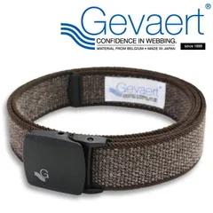 【日本製】GEVAERT ゲバルト ベルト 軽量バックル使用 35mm幅 NEK ゴムベルト ベルギー生地使用 日本製 7987137 (G-ブラウン)のサムネイル