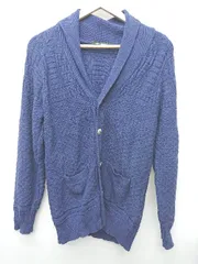 ◇ ⊇ nano universe ナノユニバース コットン 長袖 ニット カーディガン サイズS ネイビー メンズ P  【1410230025053】