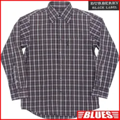 BURBERRY BLACK LABEL 廃盤 バーバリーブラックレーベル 長袖 シャツ M メンズ 長袖 茶 2 日本製 ボタンシャツサイズM一覧←SEULB屋着古← TY3917