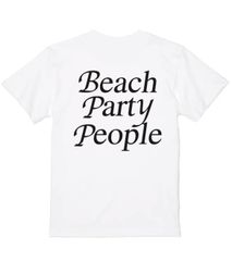 ビッグサイズ 特注 XXXL Beach Party 半袖Tシャツ ホワイト×ブラック　ユニセックス