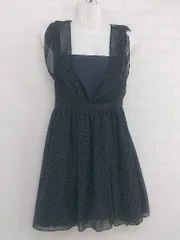 ◇ allureville 水玉 ドット シアー フレンチスリーブ ミニ ワンピース サイズ2 ネイビー ホワイト レディース P  【中古】 【1209200002930】のサムネイル
