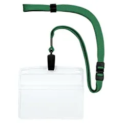 オープン 吊り下げ名札クリップ式 横特大 1枚 緑 NL-21P-GN