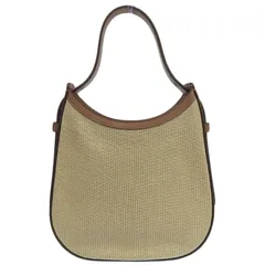 トッズ TOD'S オーボエ ショルダーバッグ ワンショルダー ナイロン コットン リネン レザー ベージュ ブラウン 中古 新入荷 OB2428