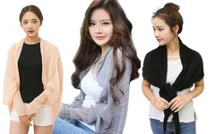 レディーストップス シフォンストール ボレロ 日よけ カーディガン UV 運転 シースルー 薄手 夏 サマー ボレロストール 肩掛け ショール 透け感 4WAY 長袖 ストール 羽織り レディース ふんわり シフォン