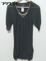 ◇ RUIRUE BOUTIQUE ルイルエ ブティック ラインストーン 半袖 ミニ チュニック ワンピース サイズS ブラック レディース  【1002800477593】