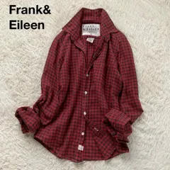 Frank&Eileen フランクアンドアイリーン フランク＆アイリーン ネルシャツ コットンシャツ スキッパー 長袖 ロングスリーブ チェック アメリカ製 BARRY バリー レッド チャコールグレー レディース Mサイズ相当