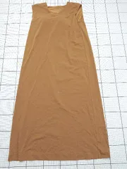 ◇ ⊂ UNIQLO ユニクロ カップ付き - ロング ノースリーブカップワンピース サイズXL ブラウン系 レディース E  【1508250002052】