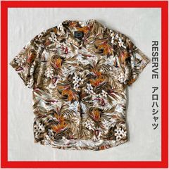RESERVE　リザーブ 　アロハシャツ　アロハ　ハワイアンシャツ　レーヨンシャツ　レーヨン　USA製　ヴィンテージ　シャツ　半袖　ハワイアン　ハワイ　アメカジ　M