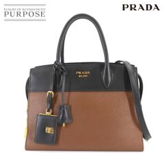 新品同様 プラダ PRADA エスプラナード 2way ハンド ショルダー バッグ サフィアーノレザー レザー ブラック ブラウン 1BA046 90289030