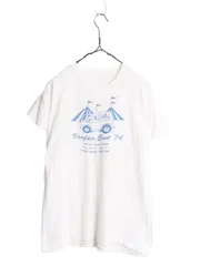 【お得なクーポン配布中!】 70s 企業 ロゴ 染込み 5段 イラスト プリント Tシャツ M 小さめ メンズ レディース S 70年代 ヴィンテージ シングルステッチ 企業物 白