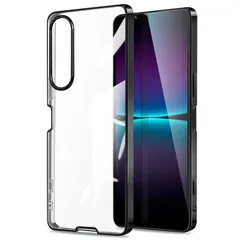 SONY xperia 1 iv クリア SO-51C SOG06 ケース TPU 耐衝撃性 軽量 柔軟 保護カバー 透明 滑り止め 落下防止 （ブラック） 0