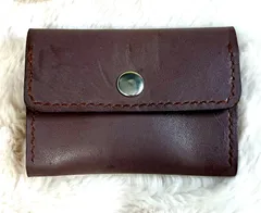 レザー　カードも入るコインケース　ブラウン