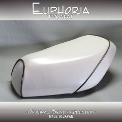 □【DIO ディオ AF27 AF28 SR ZX】張替え済♪　カスタムシート　白/ゴールドパイピング《Euphoria》□MK46192