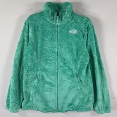 古着 ザ・ノースフェイス THE NORTH FACE フルジップフリースジャケット ボア ワンポイントロゴ アウトドア ガールズ L  グリーン キッズ