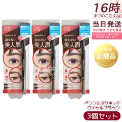 ブロウラッシュEX ウォーターストロング Wアイブロウ ペンシル＆リキッド ロイヤルブラウン 3個セット BCL BROWLASH EX 眉ペンシル 眉メイク 眉コスメ 耐久24時間 (1107)のサムネイル