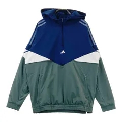 サイズ：M ADIDAS GOLF アディダスゴルフ 2024年モデル IM7223 フード付き ハーフジップブルゾン  ネイビー系 [240101397712] ゴルフウェア メンズ ストスト