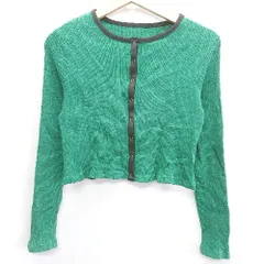 ◇ mysty woman ミスティ ウーマン 長袖 カーディガン サイズF グリーン レディース E  【1407180024519】