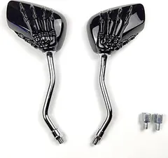 バイクバックミラー スケルトン 10mm/8mm対応 ブラック M250414-148