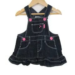 ミキハウス サロペット ジャンパースカート デニム ダブルビー ベビー 女の子用 F(70-80)サイズ インディゴ MIKIHOUSE 【中古】