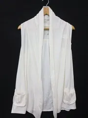 【送料無料/新品】NO JEAN (ノージーン) オーガニックコットン ノースリーブ ロングジャケット 羽織 ウエスト紐 春夏秋 M■L25420SSS22-103（4）5/30