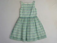 ポロ ラルフローレン polo ralph lauren アウトレット 子供服 女の子 150cm ワンピース ボーダー 緑 青 白 ノースリーブ 春 夏 ★4 ガールズ 女児 キッズ ジュニア 【中古】 ユーズド リサイクル こども