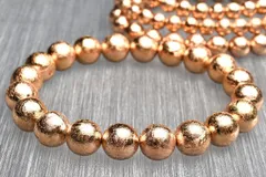 お買い得！ メテオライト(アルタイ隕石) 8mm ピンクゴールドコーティング ブレスレット 1個売り パワーストーン 天然石 _B1250-8