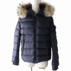 美品☆MONCLER モンクレール  BYRON キッズ ラクーンファー・フード付き ダウンジャケット ネイビー 紺 14anni 164cm レディース大人OKのサムネイル