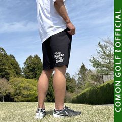 新品【COMONGOLF/コモンゴルフ】バックプリントゴルフショートパンツ/ブラック(CG-S25006)ゴルフウェア メンズ ハーフパンツ 短パン 半ズボン 夏 ウエストゴム ストレッチ 撥水性 ゴルフパンツ 大きいサイズ M L XL XXL XXXL
