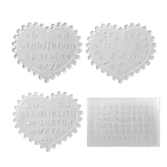 ★即日発送★YFFSFDC シリコンモールド 4個セット ひらがな 漢字 アルファベット 大文字 小文字 英字 数字 ミニサイズ シェイカーモールド ソフトモールド DIY手作り 樹脂 粘土 型 再利用可能(J)