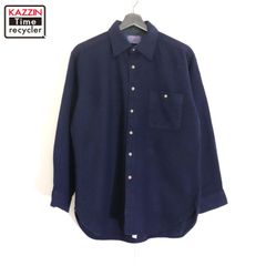70s USA製 vintage PENDLETON エルボーパッチ付き ウール 長袖シャツ メンズ 表記Lサイズ