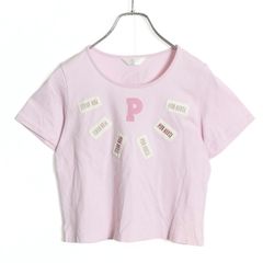 【美品】ピンクハウス★パッチワークたっぷりTシャツ　可愛いセーラーカラー風プリント♪　キッズサイズ2(s)　ピンク系　b9836