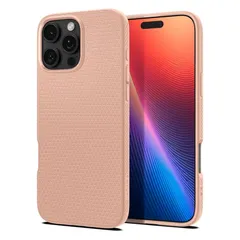 Spigen iPhone 16 Pro ケース 米軍MIL規格 ストラップホール マット TPU バンパー 耐衝撃 リキッド・エア ACS08692 (ローズ・チタニウム) 0