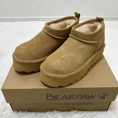 【新品未使用】BEARPAW ベアパウ 厚底ショートブーツ ムートンブーツ サイズ22cm 3051W 本革