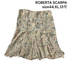 □ロベルタ スカルパ ROBERTA SCARPA スカート 膝丈 シルク シアー 44、XL、13号 レディース S5S663
